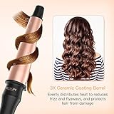 BESTOPE Kegelförmiger Lockenstab 25~38mm Keramik Turmalin Beschichtung Profi Haar Lockenstab Große Locken mit 4 Hitze Einstellung 160 ℃ -220 ℃ Curling Iron mit Hitzebeständiger Handschuh (Rose Gold) - 4