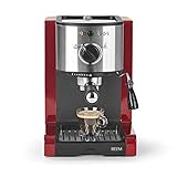 BEEM 02051 Espresso Perfect (Verbesserte Version 2019!) | Espressomaschine für Pulver & Pads (1350 Watt, 15 bar) | Espresso, Cappuccino, Latte Macchiato, XXL-Crema, Kaffee Lungo | Brillantrot - 2