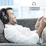 KAMTRON Bluetooth Kopfhörer Noise Cancelling Kabellos - HiFi Stereo Bass Over Ear Headset mit Mikrofon, 26-Stunden-Wiedergabezeit, Flugzeugadapter, faltbar für Reisen und Arbeiten, PC/Handy / TV - 3