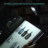 Opard Clip Light USB-Aufladbare Lampe Augenpflege Doppelt als Lesezeichen flexibel mit 4 Stufen dimmbar für Buch ebook Lesen im Bett, Kindle, iPad (Schwarz), 1 Stück - 4