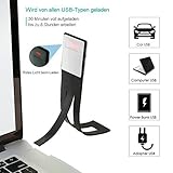 Opard Clip Light USB-Aufladbare Lampe Augenpflege Doppelt als Lesezeichen flexibel mit 4 Stufen dimmbar für Buch ebook Lesen im Bett, Kindle, iPad (Schwarz), 1 Stück - 5