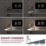 LED Klemmleuchte inkl 1x GU10 5W 400lm dimmbare Bettleuchte mit 3 Helligkeitstufen 360° Flexibel Schwanenhals weiße Leselampe für Schlafzimmer Schreibtisch Büro Metall Kunststoff - 6