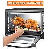 Digitaler Minibackofen mit Umluft (45 Liter) Ofenhandschuhe ✓ Rezeptheft ✓ Doppelglastür ✓ 2000W ✓ LED Display ✓ 13 Programme ✓ Drehspieß ✓ Krümelblech ✓ Timer ✓ Innenbeleuchtung - 2