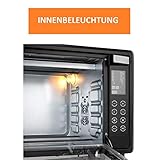 Digitaler Minibackofen mit Umluft (45 Liter) Ofenhandschuhe ✓ Rezeptheft ✓ Doppelglastür ✓ 2000W ✓ LED Display ✓ 13 Programme ✓ Drehspieß ✓ Krümelblech ✓ Timer ✓ Innenbeleuchtung - 4