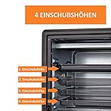 Digitaler Minibackofen mit Umluft (45 Liter) Ofenhandschuhe ✓ Rezeptheft ✓ Doppelglastür ✓ 2000W ✓ LED Display ✓ 13 Programme ✓ Drehspieß ✓ Krümelblech ✓ Timer ✓ Innenbeleuchtung - 6