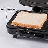 TZS First Austria - 900 Watt Sandwichtoaster für XXL Toast-Scheiben | Thermostat | Backampel | elektrischer Sandwichmaker mit Muschelform | Sandwich-Grill | schwarz | für große Sandwichtoast geeignet - 5