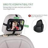 TOPELEK Rücksitzspiegel, Spiegel Auto Baby, Rückspiegel Baby Autospiegel Shatterproof Car Rückspiegel kompatibel mit meisten Auto drehbar doppelriemen, 360° schwenkbar für Baby Kinderbeobachtung. - 6