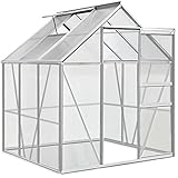 Deuba Aluminium Gewächshaus | 5,85m³ | 190x195cm | Treibhaus Gartenhaus Frühbeet Pflanzenhaus Aufzucht - 2