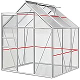 Deuba Aluminium Gewächshaus | 5,85m³ | 190x195cm | Treibhaus Gartenhaus Frühbeet Pflanzenhaus Aufzucht - 4