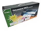 Vakuumierer für Lebensmittel VacuNo.1 - VACU Premium mit integrierter digitaler Küchenwaage – Vakuumiergerät – Sous Vide - mit gratis Folienbeutel-Set und Schlauch - 3