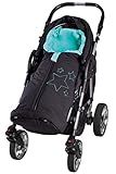 ByBoom® - Softshell Fußsack Frühling, Sommer, Herbst - Thermo Aktiv für Kinderwagen und Buggy, Farbe:Schwarz/Aqua - 2