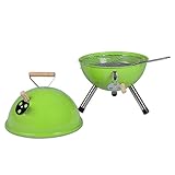 Nexos YG00263_G Mini Grill Kugelgrill Holzkohlegrill für Garten Terrasse Camping Festival Picknick BBQ Barbecue  Ø 30 cm grün - 2