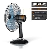 Brandson - Tischventilator 42cm Windmaschine | Tisch Ventilator mit 3-Leistungsstufen | Leistungsaufnahme 50W | angenehmes Betriebsgeräusch | Neigungswinkel ca. 30° | Oszillation ca. 85° | schwarz - 3