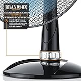 Brandson - Tischventilator 42cm Windmaschine | Tisch Ventilator mit 3-Leistungsstufen | Leistungsaufnahme 50W | angenehmes Betriebsgeräusch | Neigungswinkel ca. 30° | Oszillation ca. 85° | schwarz - 4