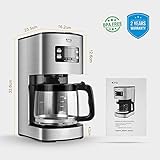 Kaffeemaschine KYG Filter-Kaffeemaschine mit Timer-Funktion 1,8 Liter Glaskanne 1000 Watt schwarz/edelstahl MEHRWEG - 8