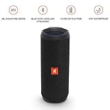 JBL Flip 4 Bluetooth Box in Schwarz - Wasserdichter, tragbarer Lautsprecher mit Freisprechfunktion & Sprachassistent - Bis zu 12 Stunden Wireless Streaming mit nur einer Akku-Ladung - 3