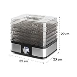 Klarstein Valle Deluxe • Dörrgerät • Dörrautomat • Früchtetrockner • 5 Etagen • 250 Watt • einstellbare Temperatur • Temperatur: 40-70 °C • Edelstahlumrandung • zerlegbar • leichte Reinigung • silber - 7