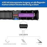 AUZKIN Elektrische Fliegenklatsche Moskito Bug Zapper Insektenvernichter,USB wiederaufladbar mit LED Beleuchtung und Abnehmbaren Taschenlampe,3-Schicht Mesh Schutz - 5