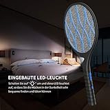 AUZKIN Elektrische Fliegenklatsche Moskito Bug Zapper Insektenvernichter,USB wiederaufladbar mit LED Beleuchtung und Abnehmbaren Taschenlampe,3-Schicht Mesh Schutz - 6