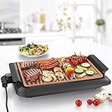 GOURMETmaxx Tischgrill elektrisch Tisch Elektrogrill für Draußen und Drinnen, Grill Platte mit zwei Garbereichen | Keramik Antihaftbeschichtung, max. 220 °C, [ [1250 Watt] - 4