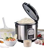 PerfectCook Edelstahl Reiskocher Reisgarer klein, 3in1 Gerät - Reiskocher Risottokocher Gemüsegarer , Multikocher 1,2L, Risotto Topf, Dämpfeinsatz, Reistopf für alle Reisarten【Testsieger 1,5 - gut】 - 3