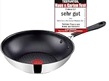 Tefal H80519 Jamie Oliver Edelstahl Wokpfanne Wok 28 cm, Induktion Pfanne mit Antihaftbeschichtung, Bratpfanne auch für Induktionsherd, Nachfolgemodell, inkl. Pfannenwender + Pfannenschoner - 9