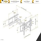 RICOO TV Wandhalterung R23 Universal für 32-65 Zoll (ca. 81-165cm) Schwenkbar Neigbar | Wand Halter Aufhängung Fernseh Halterung auch für Curved LCD und LED Fernseher | VESA 200x100 400x400 | Schwarz - 7