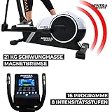 Miweba Sports Crosstrainer MC300 Stepper Ellipsentrainer Heimtrainer - App Steuerung - 21 Kg Schwungmasse - Pulsgurt - Magnetbremse (Weiß Schwarz) - 5