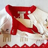 YuanDian Baby Unisex Pullover Stricken Weihnachten Langarm Elche Warme Sweater Pullis Rot 100 (90-100CM) - 3