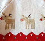 YuanDian Baby Unisex Pullover Stricken Weihnachten Langarm Elche Warme Sweater Pullis Rot 100 (90-100CM) - 4