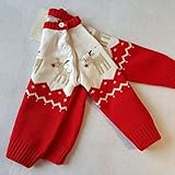 YuanDian Baby Unisex Pullover Stricken Weihnachten Langarm Elche Warme Sweater Pullis Rot 100 (90-100CM) - 6